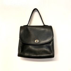 Vintage Coach Bag in Black Leather